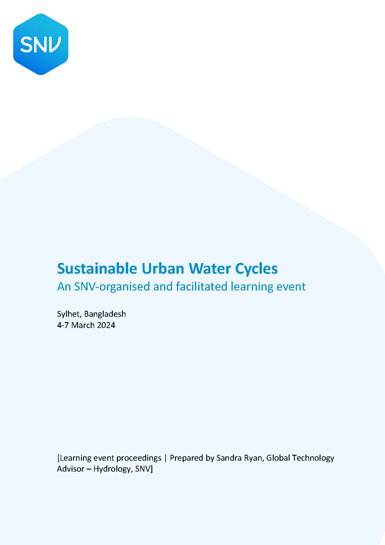 Sustainable Urban Water Cycles