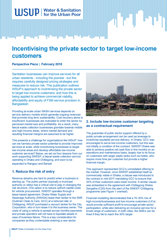 Incentivising the private sector to target low-income  customers