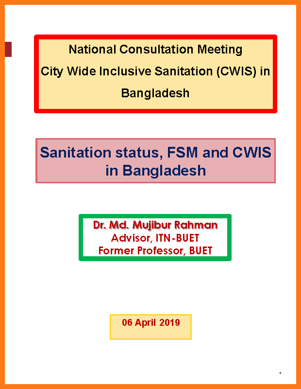 Sanitation status, FSM and CWIS in Bangladesh